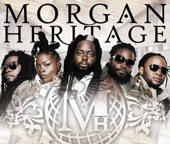 Listen to reggae and urban music at Cat Radio Five members of the band Morgan Heritage stand together in front of a logo with the letters “MH” and a globe, with the band's name in large, bold letters above them. Cat Radio UK the number radio station